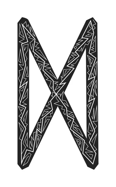 Dagaz Rune. Antik Iskandinav Runes. Runes kıdemli futarka. Büyü, törenler, dini semboller. Tahminler ve tıldıklar. — Stok Vektör