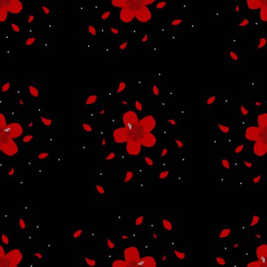 Egzotik kırmızı ebegümeci çiçek ile dikişsiz desen. Arka plan, kağıt, kumaş tasarımı için.