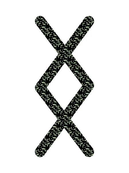 Inguz. Ancient Norse Fleece Futhark. Používá se v kouzelných scénářích, amuletech, předpovědích osudu. Skandinávské a germánské písmo. — Stockový vektor