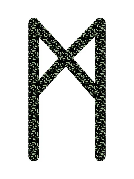 Mannaz. Oude Scandinavische runen Futhark. Gebruikt in magische scripts, amuletten, waarzeggerij. Scandinavisch en Germaans schrift. — Stockvector