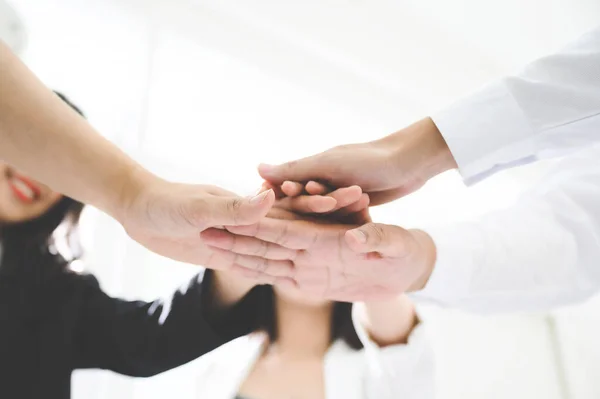 Trabajo Equipo Del Equipo Empresarial Une Concepto Asociación — Foto de Stock