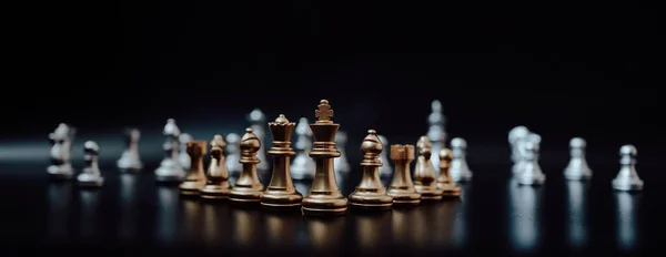 Идеальный Имидж Лидер Успешная Концепция Бизнес Конкуренции Стратегия Шахматных Настольных — стоковое фото
