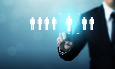 İnsan kaynakları yönetimi ve istihdam alanları iş konsepti