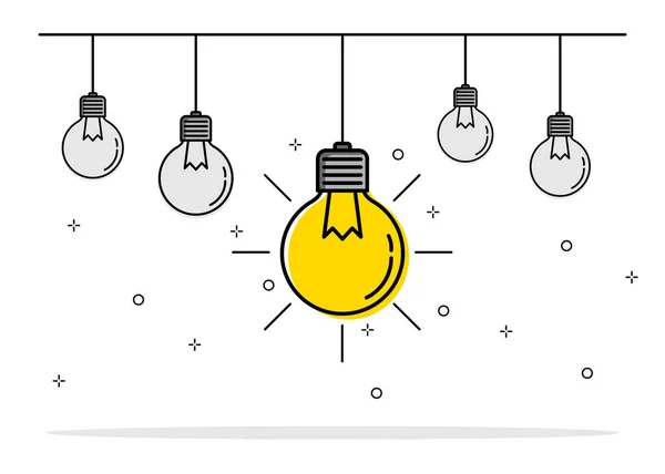 Concept Creative Idea Innovation Light Bulb Lighting Different Outstanding Group — Stock Vector
