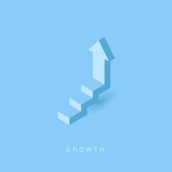 Wachstum Oder Steigerung Des Designkonzepts Schritt Für Schritt Wächst Die — Stockvektor