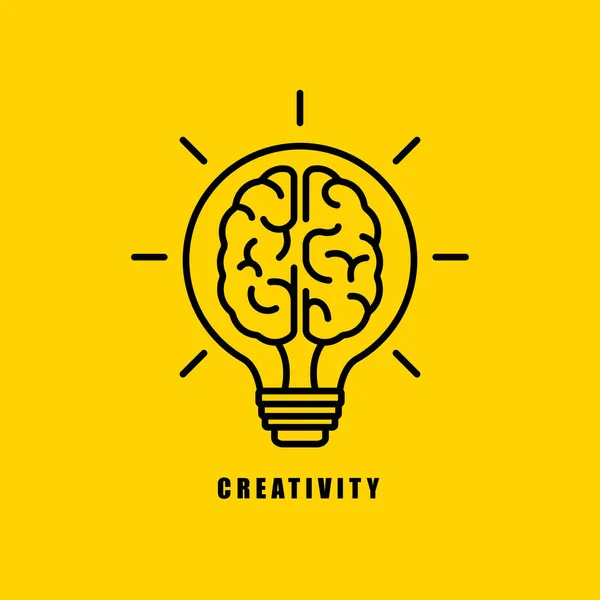Creative Idea Thinking Outstanding Inspiration Brainstorm Imagination Development Light Bulb — Stock Vector