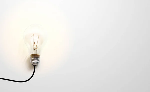 Idee Pensiero Creativo Concetto Innovazione Cerebrale Lampadina Sfondo Bianco — Foto Stock