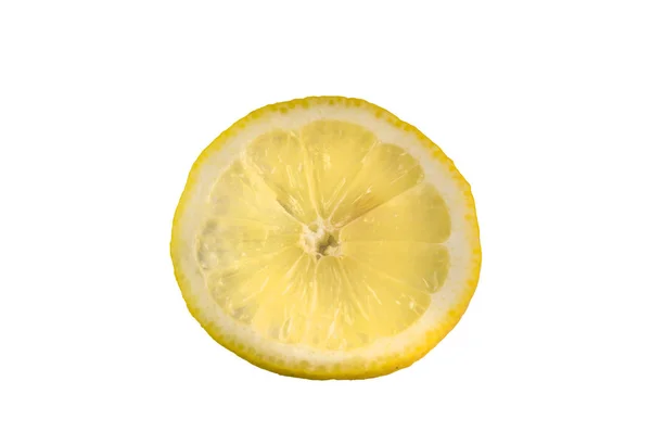 Tranche de citron isolée sur fond blanc — Photo