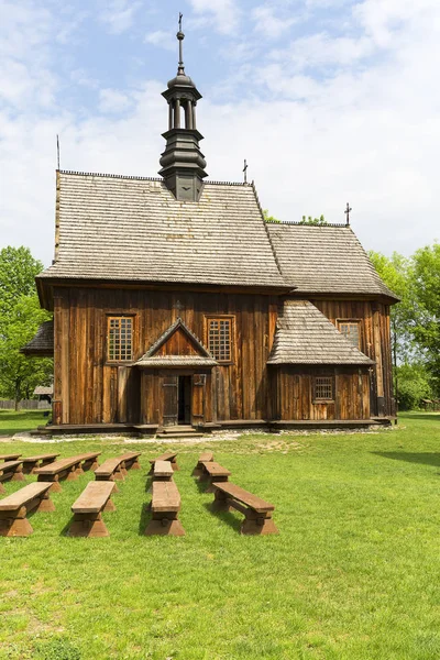 Tokarnia Polska Maja 2018 Xviii Wieczny Kościół Drewniany Skansen Muzeum — Zdjęcie stockowe