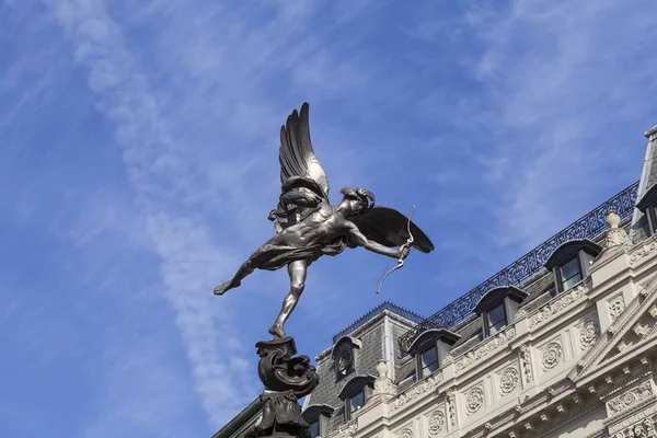 Shaftesbury Memorial Fountain Estatua Una Figura Mitológica Anteros Piccadilly Circus — Foto de Stock