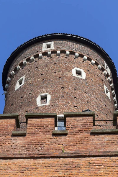 Koninklijk Kasteel Wawel Sandomierska Tower Zonnige Dag Krakow Polen — Stockfoto