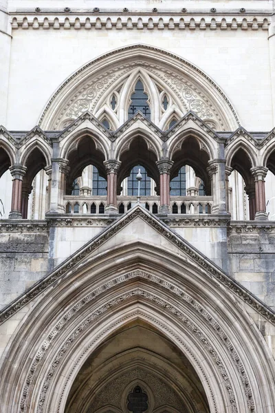 Royal Courts of Justice, gothic style building, facade, London, United Kingdom