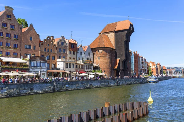 Gdansk Polónia Junho 2018 Guindaste Portuário Medieval Gdansk Long Embankment — Fotografia de Stock