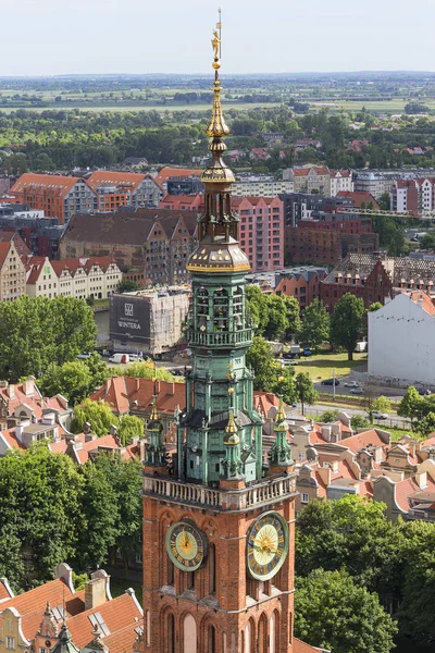 Gdańsk Czerwca 2018 Krajobraz Miejski Widok Lotu Ptaka Starego Miasta — Zdjęcie stockowe