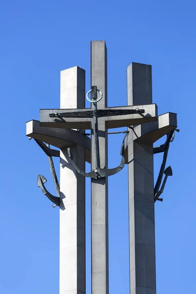 조선소 노동자 1970 그단스크 조선소 조선소 그단스크 폴란드 2018 기념비 — 스톡 사진