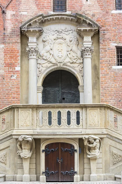 Yüzyılda Gdansk Ana Belediye Binası Royal Rota Cephe Gdansk Polonya — Stok fotoğraf