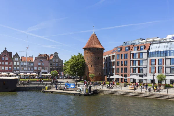 Gdansk Polónia Junho 2018 Torre Dos Cisnes Fortificação Século Rio — Fotografia de Stock