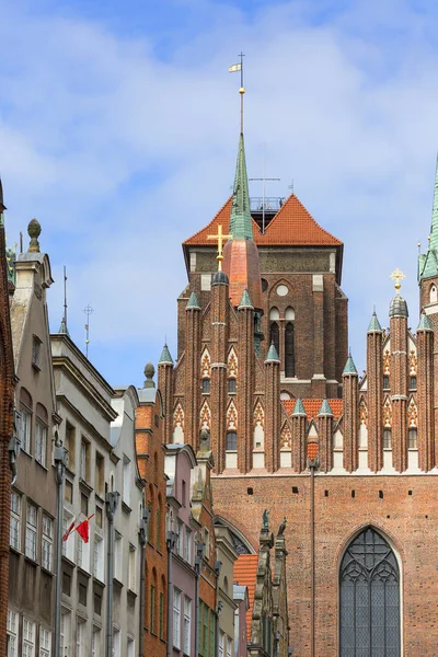 Backsteingotische Marienkirche Aus Dem Jahrhundert Außen Danzig Polen — Stockfoto