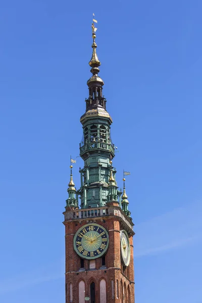 Jahrhundert Danziger Rathaus Königsweg Turmuhr Danzig Polen — Stockfoto