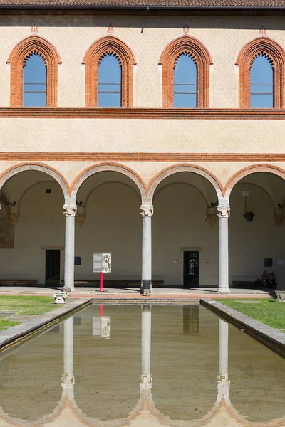 Milan Talya Eylül 2018 Yüzyıl Sforza Kalesi Castello Sforzesco — Stok fotoğraf