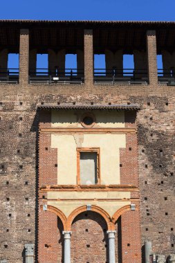 15. yüzyıl Sforza Kalesi (Castello Sforzesco), Milan, İtalya