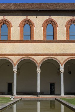 15. yüzyıl Sforza Kalesi (Castello Sforzesco), Milan, İtalya