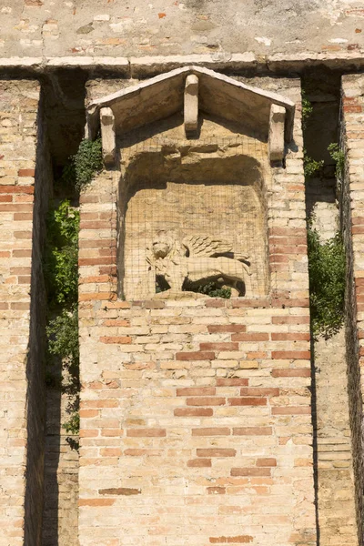Yüzyıl Ortaçağ Scaliger Kalesi Castello Scaligero Garda Gölü Brescia Sirmione — Stok fotoğraf
