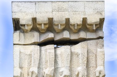 Krakow, Polonya - 10 Haziran 2018: Anıt faşizm Plaszow mağdurlarına 