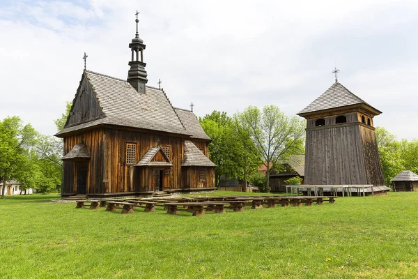 Tokarnia Polska Maja 2018 Xviii Wieczny Kościół Drewniany Skansen Muzeum — Zdjęcie stockowe