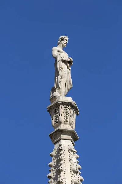 Milánó Katedrális Duomo Milano Gótikus Templom Részletek Homlokzaton Milánó Olaszország — Stock Fotó