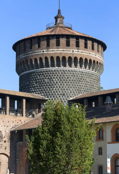 Milan Italy September 2018 15Th Century Sforza Castle Castello Sforzesco — Stock Photo, Image