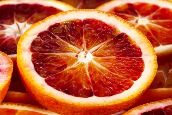 Hintergrund Aus Scheiben Roter Orangen Nahaufnahme — Stockfoto