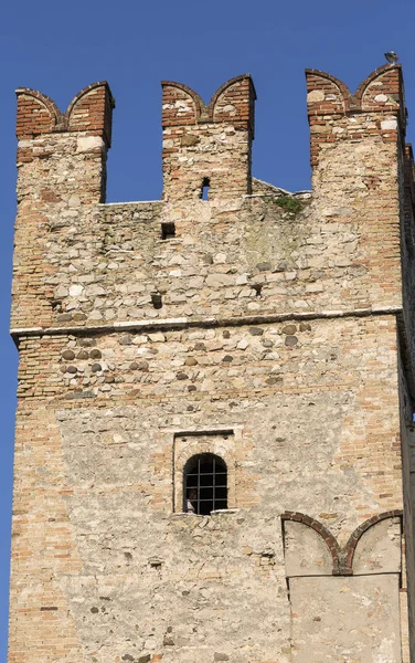 13E Eeuwse Middeleeuwse Stenen Kasteel Scaliger Castello Scaligero Aan Het — Stockfoto