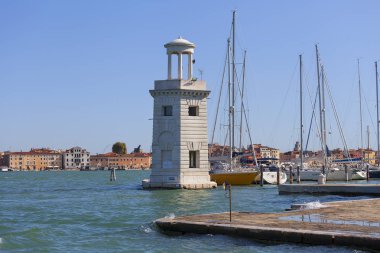 San Giorgio Maggiore, yatlar, Venedik, İtalya için bağlantı noktası deniz feneri