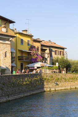 13. yüzyıl ortaçağ taşı Scaliger Kalesi (Castello Scaligero), Malcesine, İtalya