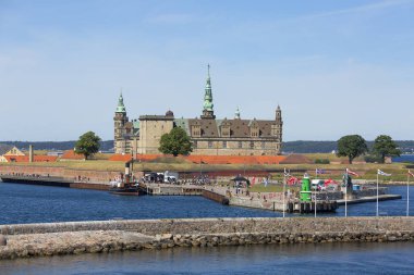 Orta Çağ Kronborg Kalesi, Ororeund Boğazı, Baltık Denizi, Helsingor, Danimarka