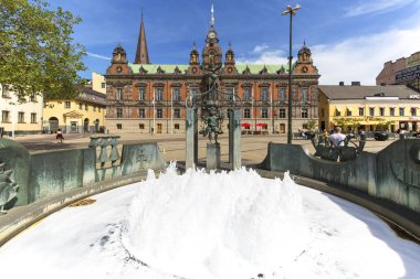Stortorget, Tarihi Belediye Binası ve çeşme ile Büyük Meydanı, Malmö, İsveç