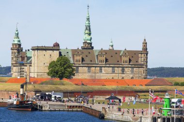 Orta Çağ Kronborg Kalesi, Ororeund Boğazı, Baltık Denizi, Helsingor, Danimarka