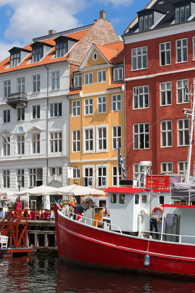 Копенгаген Дания Июня 2019 Года Красочные Дома Канале Нихавне Пришвартованные — стоковое фото