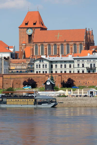 Torun Polonia Junio 2020 Vista Desde Río Vístula Desde Plataforma — Foto de Stock