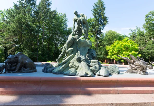 Bydgoszcz Polen Juni 2020 Sintflutbrunnen Monumentaler Skulpturenbrunnen Stellt Den Höhepunkt — Stockfoto