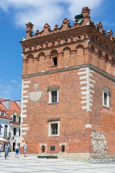 Sandomierz Polônia Julho 2020 Vista Para Mercado Com Câmara Municipal — Fotografia de Stock