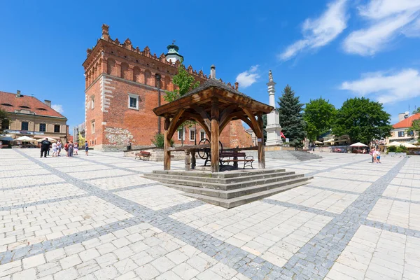 Sandomierz Pologne Juillet 2020 Vue Sur Marché Avec Mairie Gothique — Photo