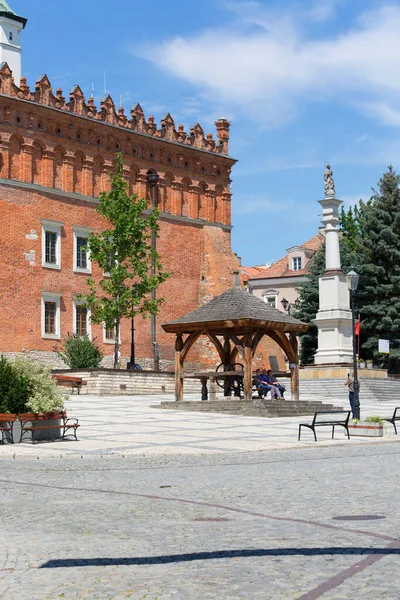 Sandomierz Poland July 2020 View Market Sandomierz Gothic Town Hall — Stock Photo, Image