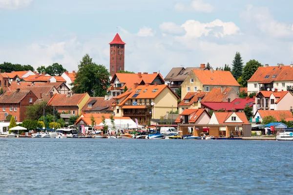 Mikolajki Masuria Polônia Junho 2020 Vista Lago Mikolajskie Cidade Marina — Fotografia de Stock