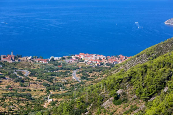 12Th Century Coastal Town Lying Island Vis Adriatic Sea Typical — Stock Photo, Image