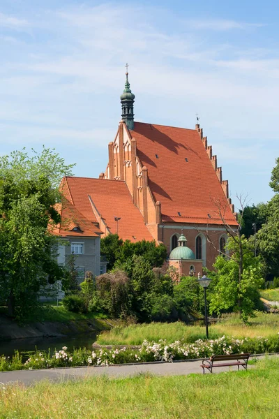 Catedral Bydgoszcz Martin Nicholas Cathedra Iglesia Histórica Del Siglo Río —  Fotos de Stock