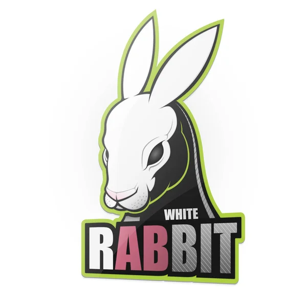 White rabbit on a white background. Vector illustration