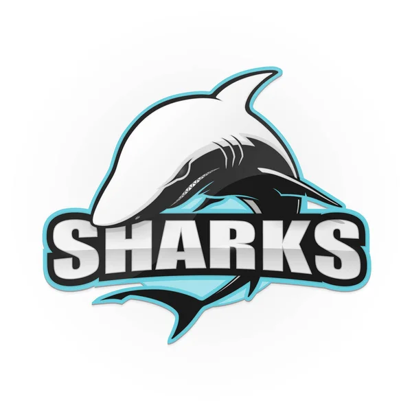 Shark logo for a sport team on a white background. Vector illustration