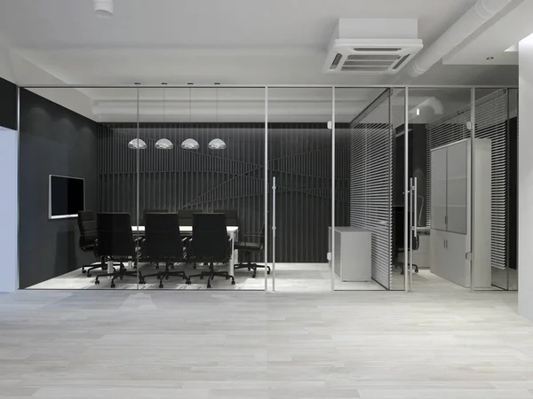 Intérieur de bureau moderne. Salle de réunion. Rendu 3d . — Photo